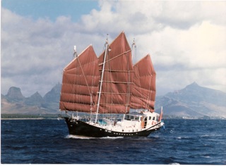 Tin Hau sailing off Mauritius